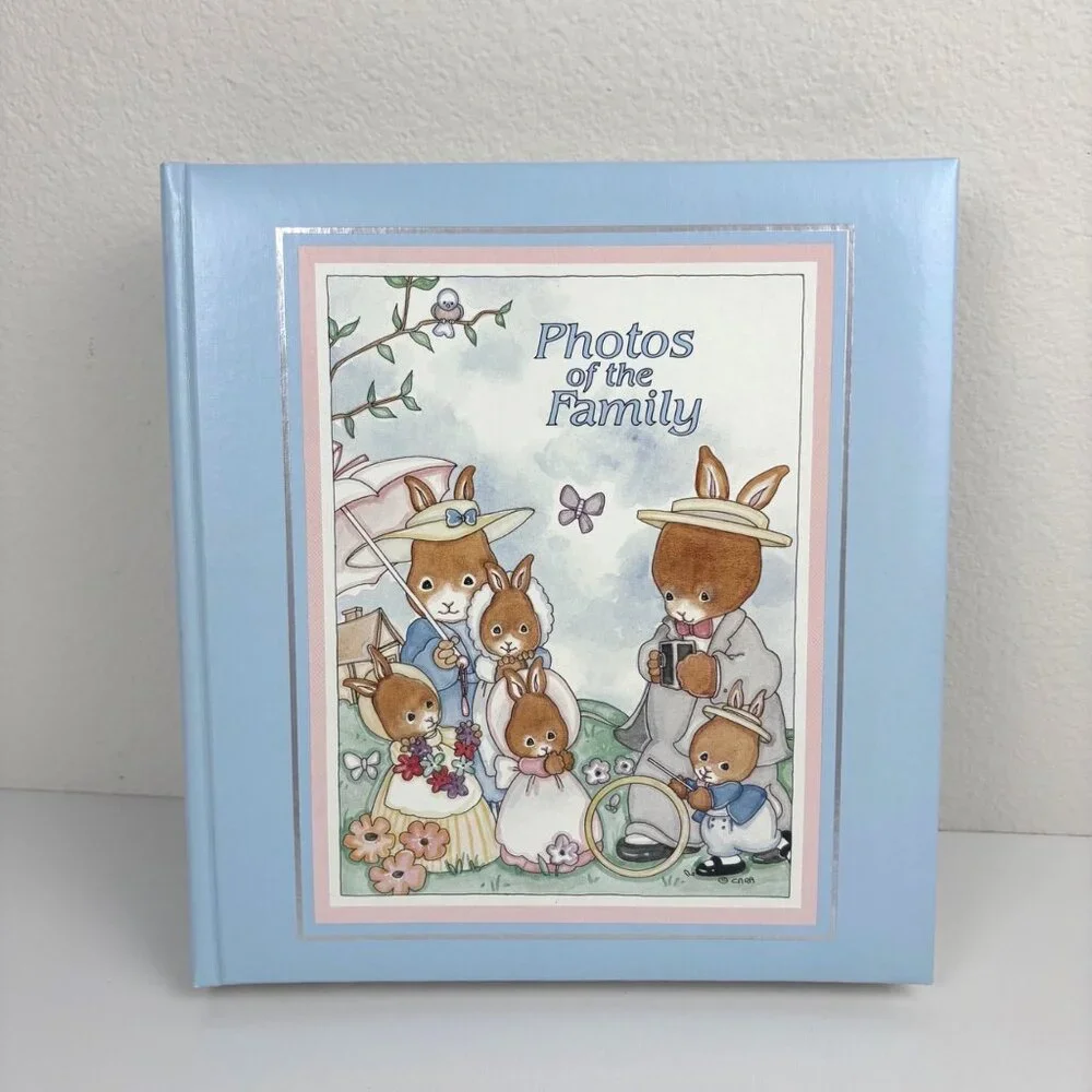 NEW Gibson Vintage Photos Of The Family‎ Bunny Blue Hardcover Photo Album 18 Pfs